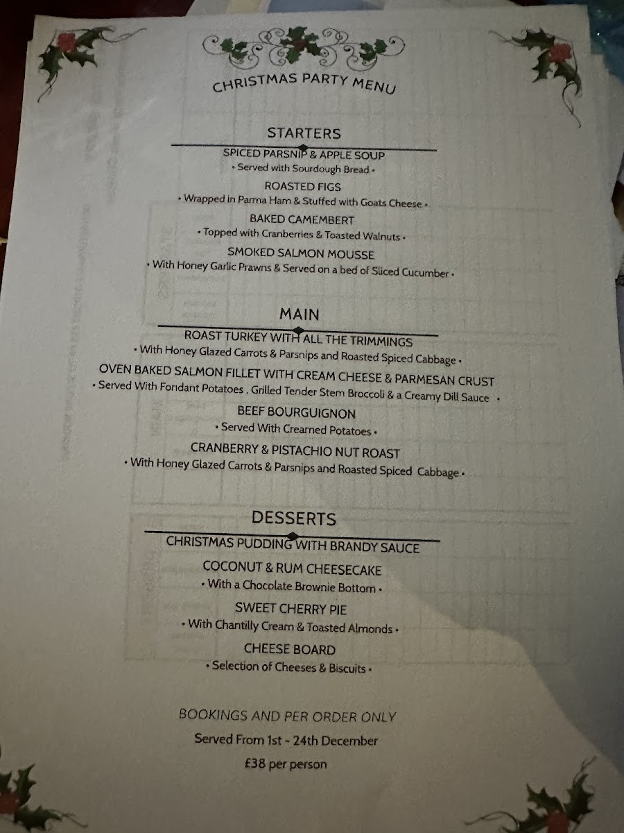 The Butt Of Sherry Menu - Image 1